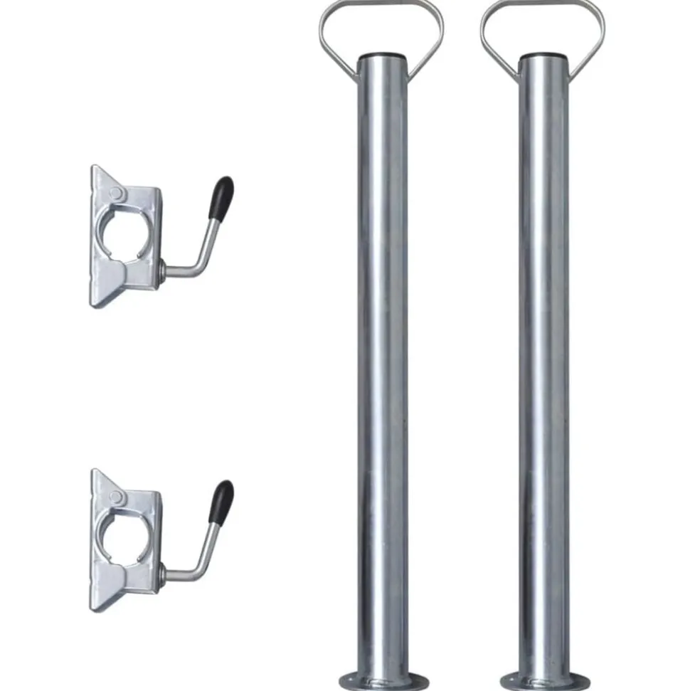 2 Abstellstützen mit 2 Klemmhaltern für 48 mm Stützrad
