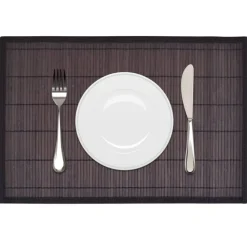 6 Bambus-Platzdeckchen 30 x 45 cm Dunkelbraun