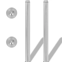 2 x Teleskopfuß Stützfuß Tischbein Edelstahl 710mm-1100mm