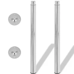 2 x Teleskopfuß Tischfuß Stützfuß Tischbein Chrom 710 mm-1100 mm