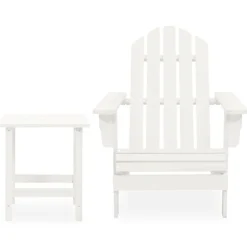 vidaXL Adirondack-Gartenstuhl mit Tisch Massivholz Tanne Weiß