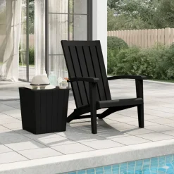 vidaXL Adirondack-Gartenstuhl Schwarz Polypropylen