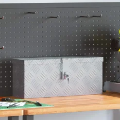 vidaXL Aluminiumkiste 48,5 x 14 x 20 cm n Silber Hot