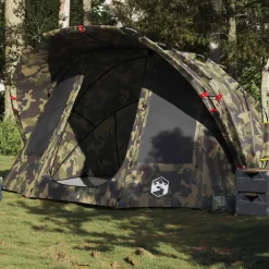 vidaXL Angelzelt 5 Personen Tarnmuster Wasserdicht Camouflage Best