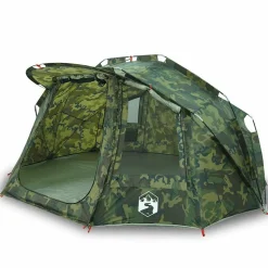 vidaXL Angelzelt 5 Personen Tarnmuster Wasserdicht