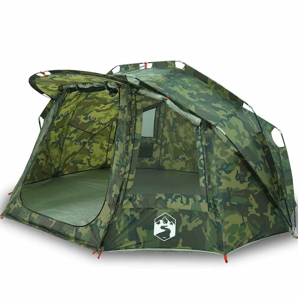 vidaXL Angelzelt 5 Personen Tarnmuster Wasserdicht