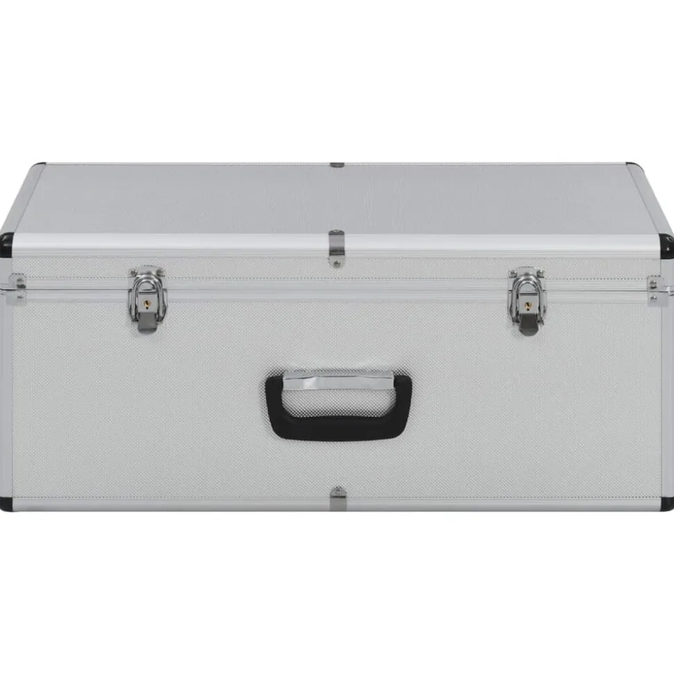 vidaXL Aufbewahrungskoffer 2 Stk. Silbern Aluminium