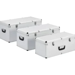 vidaXL Aufbewahrungskoffer 3 Stk. n Aluminium Silber Sale