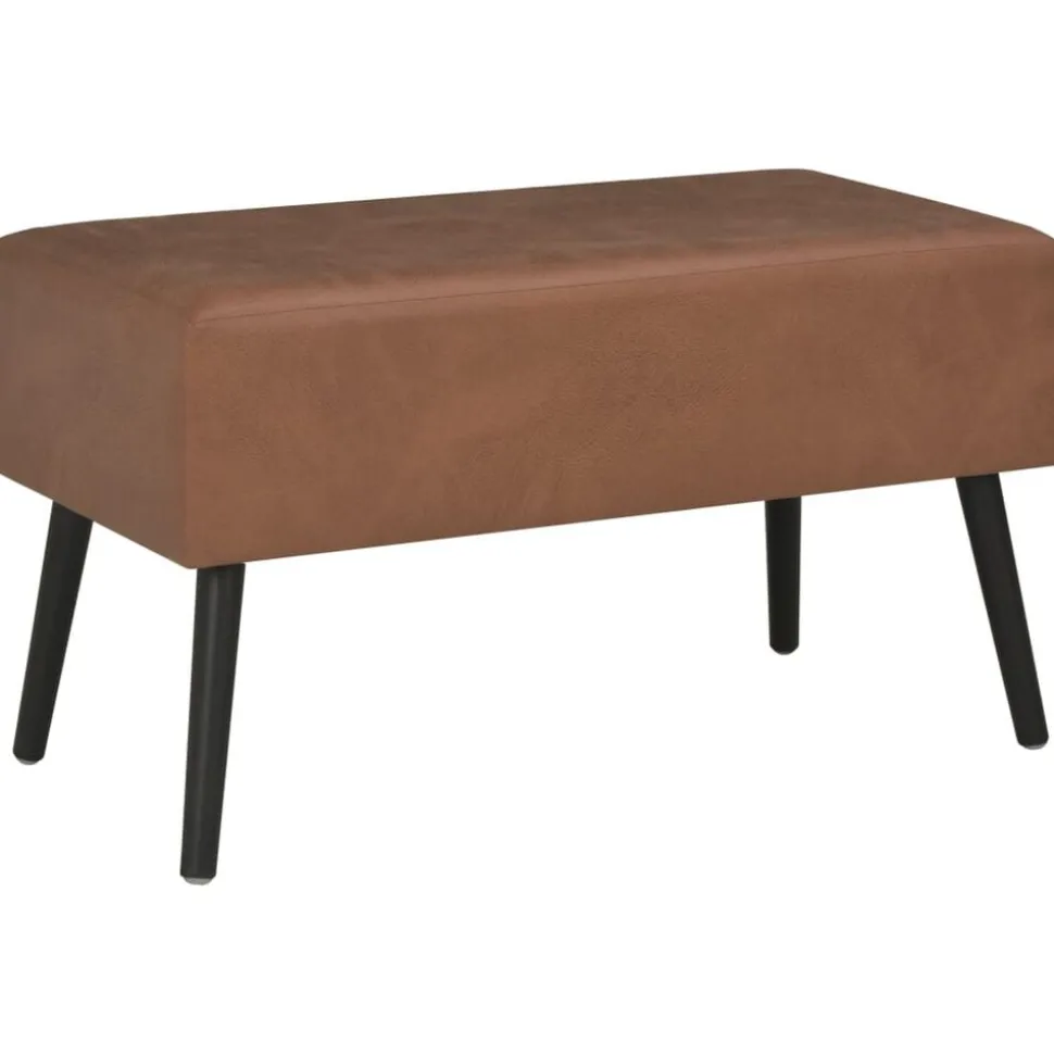 vidaXL Bank mit Schubladen 80 cm Dunkelbraun Kunstleder