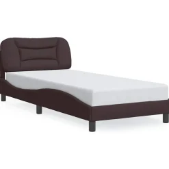 vidaXL Bettgestell ohne Matratze "Hvar" Dunkelbraun 80x200 cm Stoff