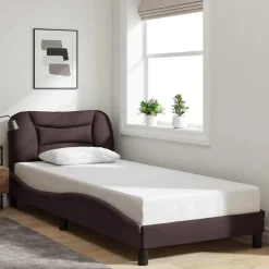 vidaXL Bettgestell ohne Matratze "Hvar" Dunkelbraun 80x200 cm Stoff