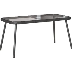 vidaXL Couchtisch Schwarz 90 x 45 x 43 cm Poly-Rattan