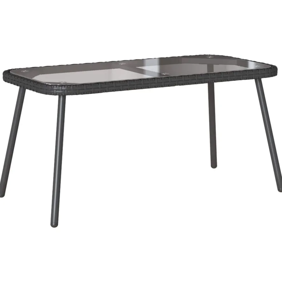 vidaXL Couchtisch Schwarz 90 x 45 x 43 cm Poly-Rattan