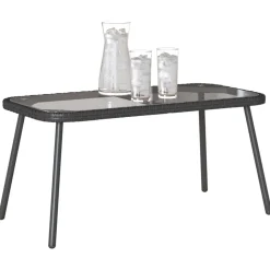 vidaXL Couchtisch Schwarz 90 x 45 x 43 cm Poly-Rattan