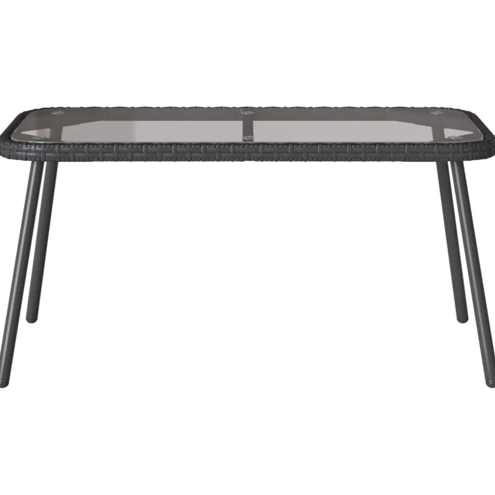 vidaXL Couchtisch Schwarz 90 x 45 x 43 cm Poly-Rattan