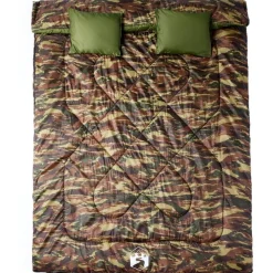 vidaXL Doppelschlafsack mit Kissen Erwachsene Camping 3-4 Jahreszeiten