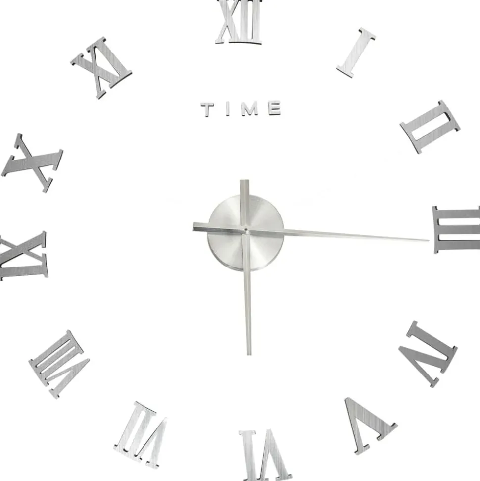 vidaXL 3D-Wanduhr Modernes Design Silbern 100 cm XXL