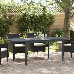 vidaXL Esstisch für draußen 2 pcs Anthrazit 210 x 90 x 73 cm Stahl