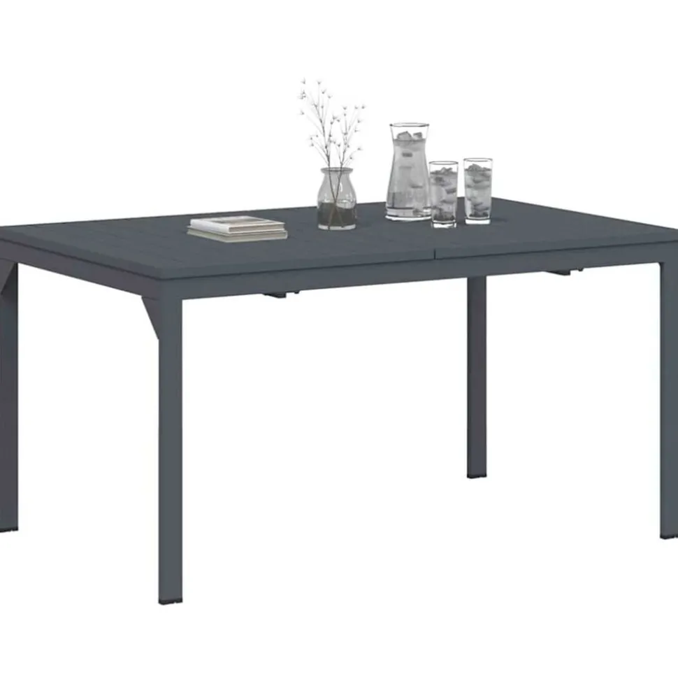 vidaXL Esstisch für draußen 2 pcs Anthrazit 210 x 90 x 73 cm Stahl