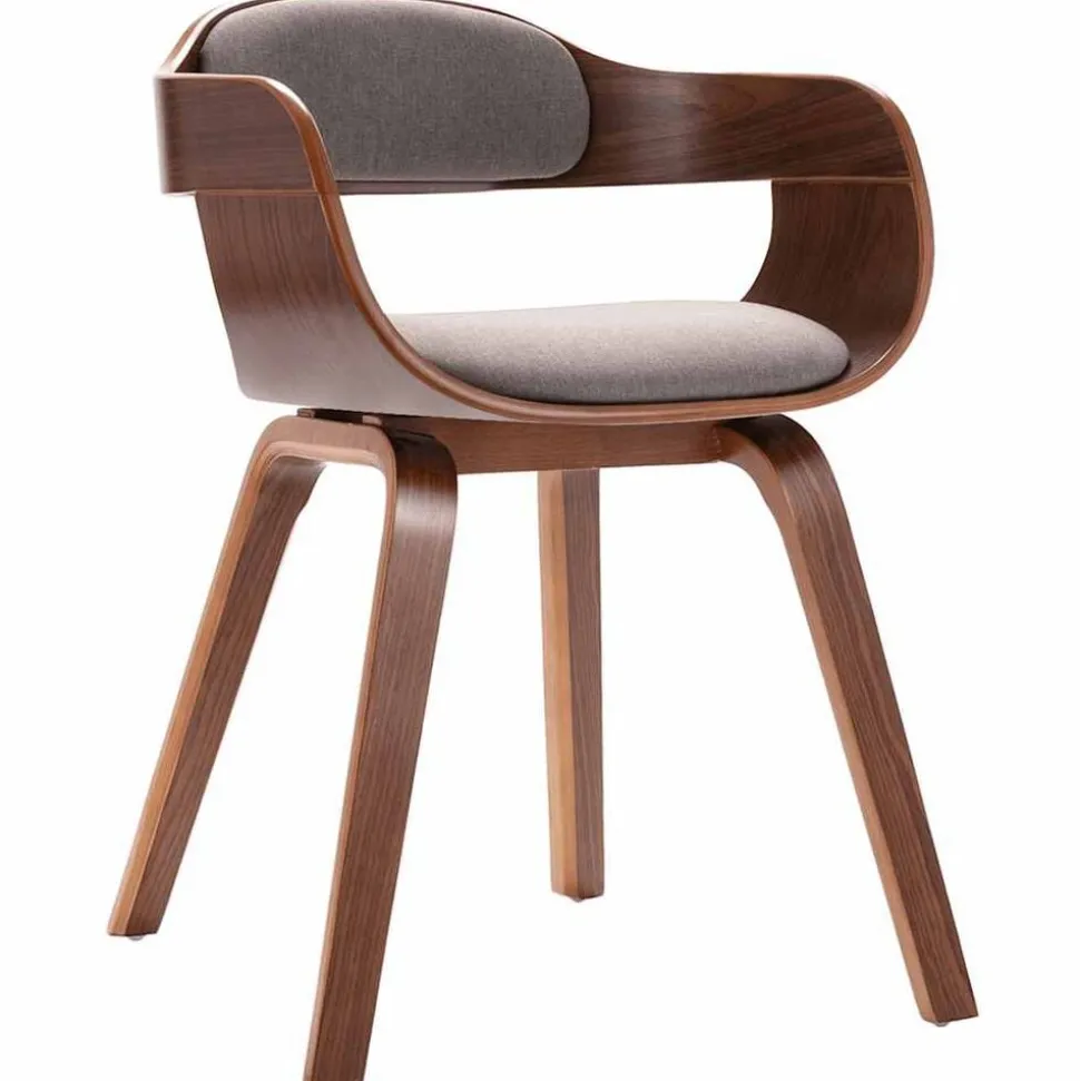 vidaXL Esszimmerstuhl Taupe Bugholz und Stoff