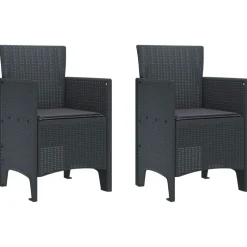 vidaXL Gartenstuhl 2 pcs Anthrazit 53 x 49 x 85 cm Polypropylen