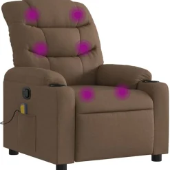 vidaXL Massagesessel Braun Stoff