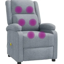 vidaXL Massagesessel Hellgrau Stoff