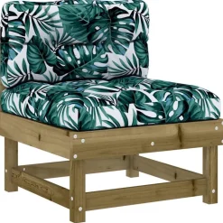 vidaXL Mittelsofa mit Kissen Kiefernholz Imprägniert