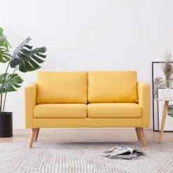 vidaXL 2-Sitzer-Sofa Stoff Gelb
