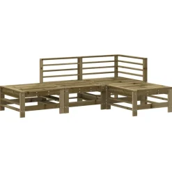 vidaXL 4-tlg. Garten-Lounge-Set Kiefernholz Imprägniert Dunkelbraun Clearance