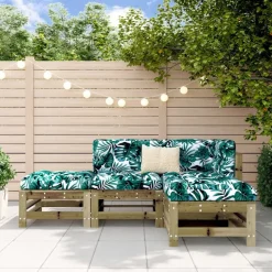 vidaXL 4-tlg. Garten-Lounge-Set Kiefernholz Imprägniert Dunkelbraun Clearance