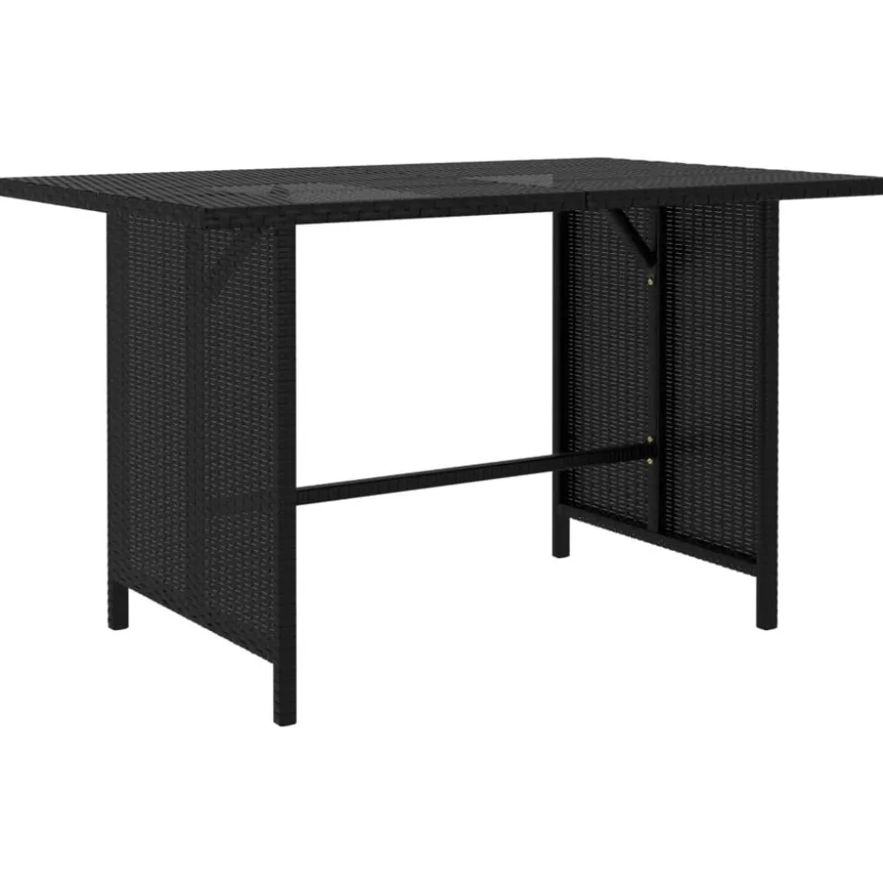 vidaXL 9-tlg. Garten-Lounge-Set mit Kissen Poly Rattan Schwarz