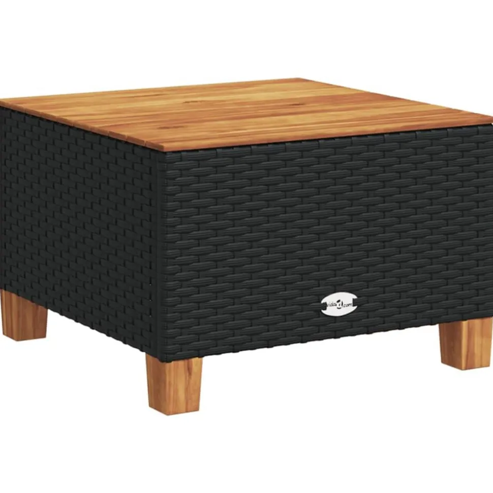 vidaXL 11-tlg. Garten-Sofagarnitur mit Kissen Schwarz Poly Rattan