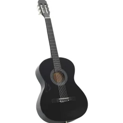 vidaXL 12-tlg. Klassikgitarren-Set für Anfänger 4/4 39" Schwarz Sale