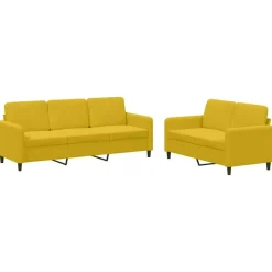 vidaXL 2-tlg. Sofagarnitur Samt Gelb Discount