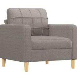 vidaXL 4-tlg. Sofagarnitur mit Kissen Taupe Stoff