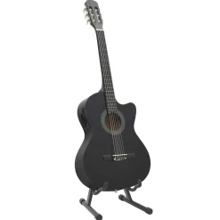 vidaXL 12-tlg. Western Gitarren-Set mit Equalizer und 6 Saiten Schwarz