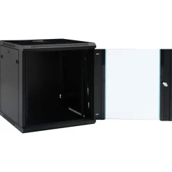 vidaXL 12U Netzwerkschrank Wandmontage 19" IP20 600x600x640 mm Schwarz