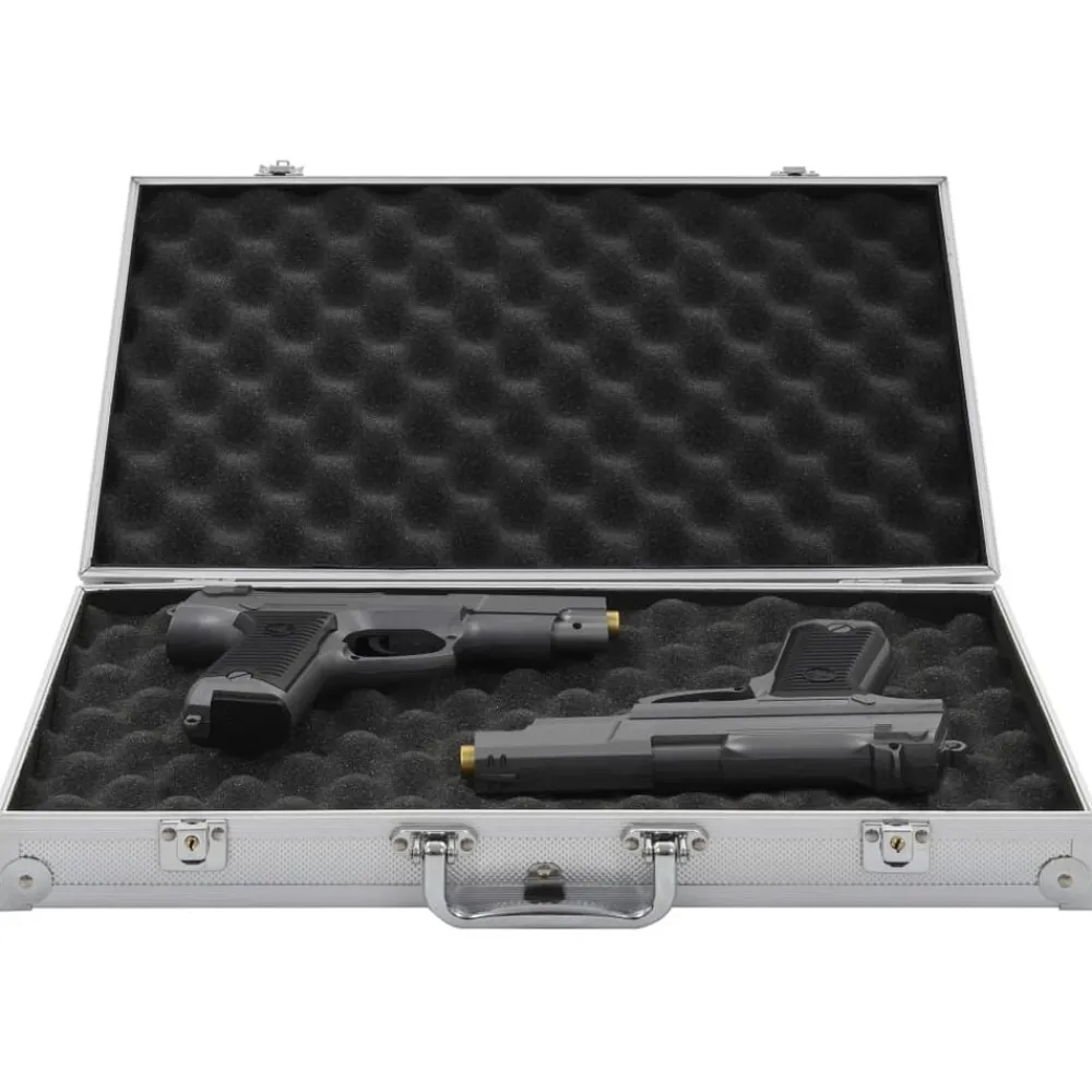 vidaXL Waffenkoffer Aluminium ABS n Silber Clearance